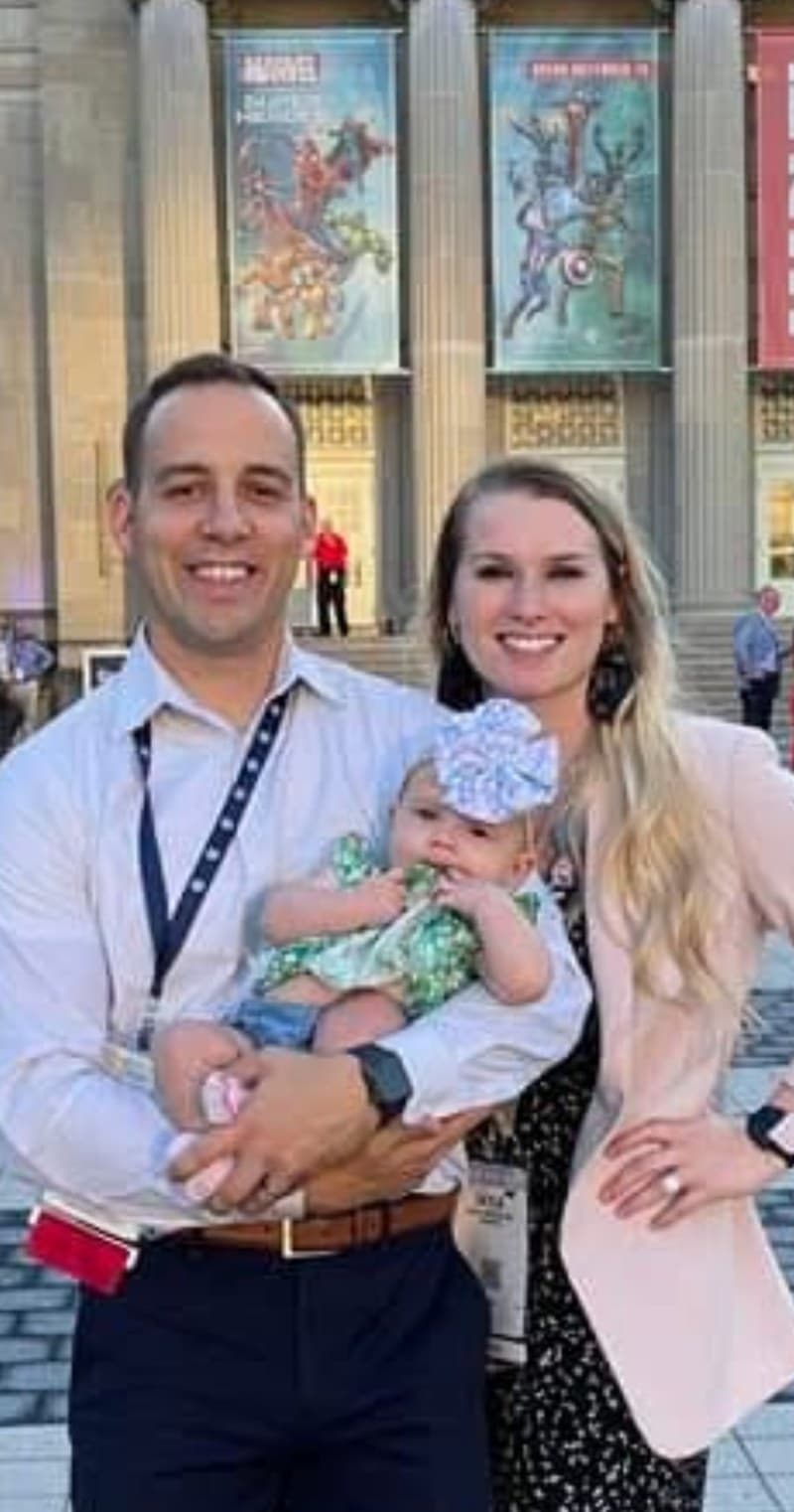 Henry with his wife and Willow — shortly after she was born